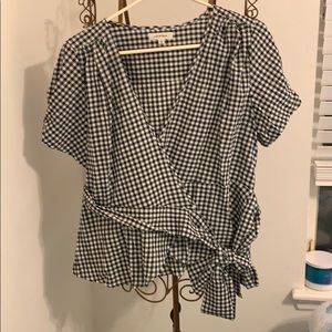 Max Studio Wrap Blouse w/ Bow